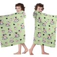 thumbnail image 4 of Cow and Heart Green Pattern Hooded Bath Towel Wrap for Teens Ages 3 To 12, Soft Lightweight Quick Dry Microfiber Bath Beach Pool, 60"x35", 4 of 6
