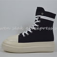 thumbnail image 1 of Owen Seak, zapatillas altas para mujer, zapatos de lona, zapatillas de deporte de lujo, botas de plataforma con cordones, zapatos de PU negros con cremallera y aumento de altura informales Tan Jianjun  unisex, 1 of 2