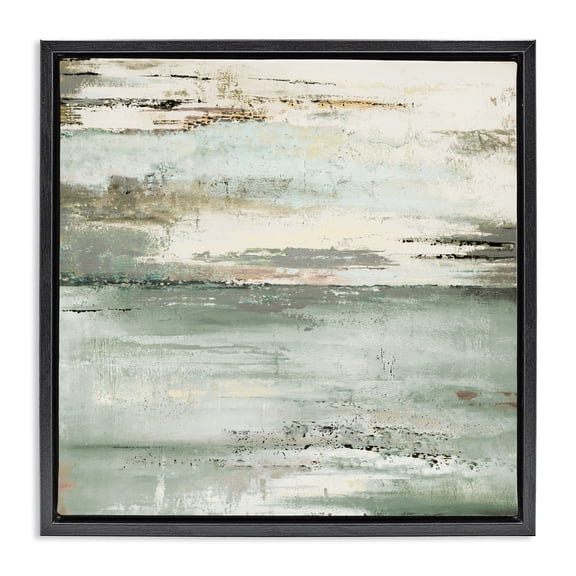 Stupell Industries Transitional The Seafoam Ones Abstract Black Floating Frame Canvas Art, 18 x 18, by Patricia Pinto