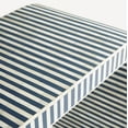 thumbnail image 5 of Handcrafted Bone Inlay Console Table with Brass Base – Striped Navy and White Pattern, Modern Entryway Accent Table, 5 of 5