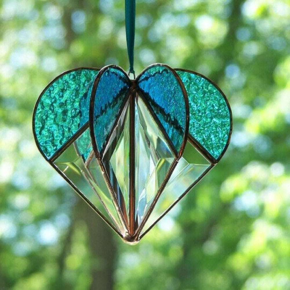 Heart with Music Notes Suncatcher Sun Catcher Stained Glass-style window hanging 