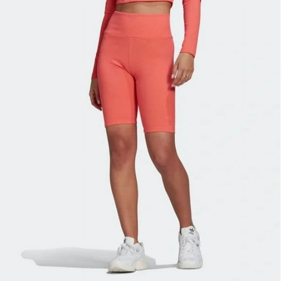 Adidas Women's 2 COLORED RIB SHORT TIGHTS-(Semi Turbo/Bright Orange, X-Small)