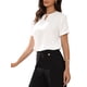 thumbnail image 4 of Blusas de Negocios Casual de Manga Corta de Color Sólido con Cuello en V para Mujeres L Blanca, 4 of 6