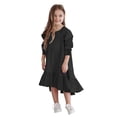 thumbnail image 2 of CHUOU Kids Little Girls Daily Dress Autumn Long Sleeve Solid Irregular Princess Dress Ruffle Casual Party Dresses Outfits Clothes, 2 of 5