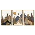 thumbnail image 3 of SHENIFY Landscape Mountain Wall Art 16x24in3pcs Natural Framed Set White Winter Sunrise Pine Tree Forest Nature Scenry Wilderness Farmhouse Rustic Modern Art Decorative for Living Room Bedroom, 3 of 5