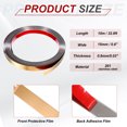 thumbnail image 2 of Uxcell Gold Trim Peel and Stick, 32.8ft x 0.6" Stainless Steel Mirror Finish Molding Tape Strips for Wall Cabinet Tile Edge Molding, 2 of 7