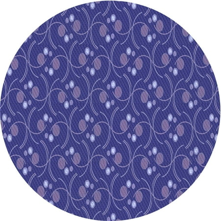 

Ahgly Company Indoor Round Patterned Cobalt Blue Area Rugs 8 Round