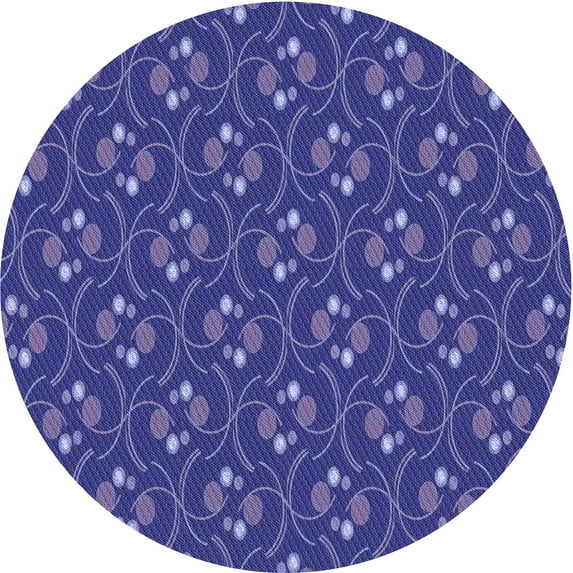 Ahgly Company Machine Washable Indoor Round Transitional Cobalt Blue Area Rugs, 4' Round