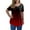 Red, variant on IROINNID Womens Summer Trendy Vintage Casual Short Sleeve Round Neck Tops Blouse On Sale