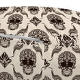 thumbnail image 3 of Damask Pouf Cover with Zipper, Halloween Skulls in Victorian Classical Rococo Design Contemporary Retro, Soft Decorative Fabric Unstuffed Case, 30" W X 17.3" L, Beige and Dark Brown, by Ambesonne, 3 of 5