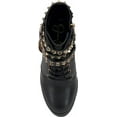 thumbnail image 4 of Jessica Simpson Lannoli Black Leather Studded Chain Lace Up Block High Heel Boot (Black, 11), 4 of 6