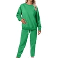 thumbnail image 3 of Chuancc 2 Pieces Tracksuits Outfits Athletic Pullover Sweatshirts and Sweatpants Athletic Clothing Sets Green S, 3 of 8