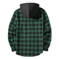 thumbnail image 3 of qucoqpe Mens Plaid Flannel Shirts Jacket Trendy Long Sleeve Patchwork Hoodie Tops Casual Button Down Shirt with Hood, 3 of 5