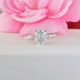 thumbnail image 3 of 3.66ct Radiant Cut Bridal Wedding Engagement Ring Diamond Simulated 925 Sterling Silver Anniversary Rings SKU:00250, 3 of 7