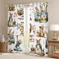 thumbnail image 2 of Homewish Cartoon Rabbits Hedgehog Blackout Curtains Set of 2 (52x84 Each) For Children Teens Girls,Botanical Mushroom Window Curtains,Kawaii Animal Curtains and Drapes,Breathable Home Decor, 2 of 6