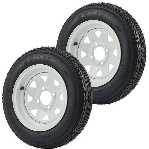 2 pack 4.80-12 4.80x12 480-12 4.80-12 Trailer Tires with 12'' Rims, 4 Lug on 4'', Load Range C, 6PR (480-12 with 4lug)