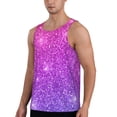 thumbnail image 2 of Gukieu Purple Glitter Print Men's Quick Dry Fitness Vest, Round Neck Sleeveless Fitness Bodybuilding Top-XX-Large, 2 of 7