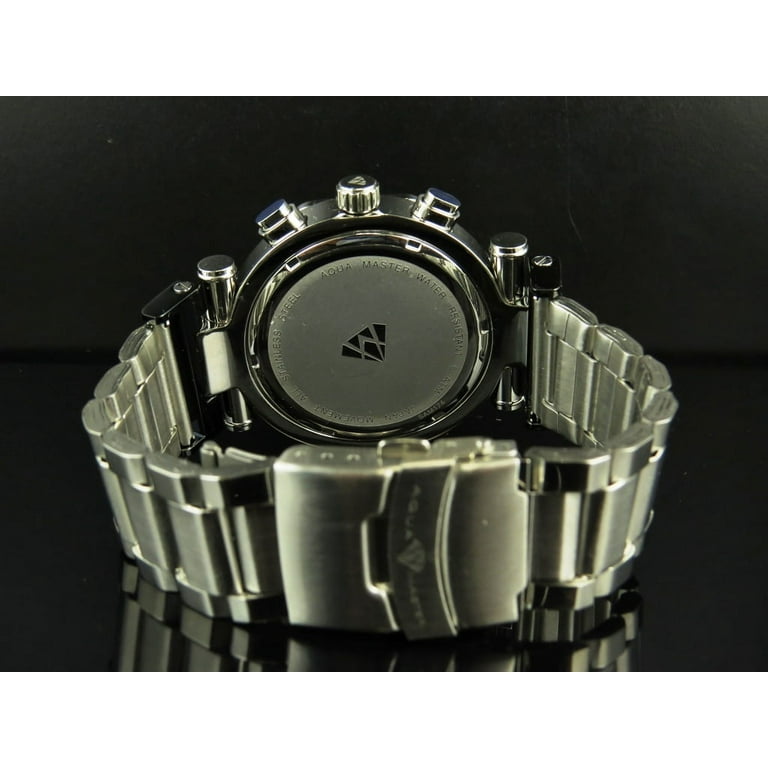 Mens Aqua Master Silver Illusion Dial Diamond Watch W#147-89