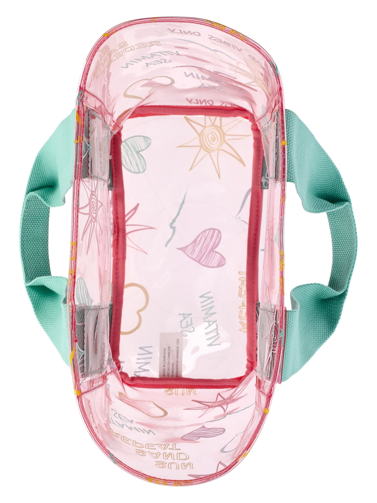 No Boundaries Women's Clear Mini Tote, Multi Color
