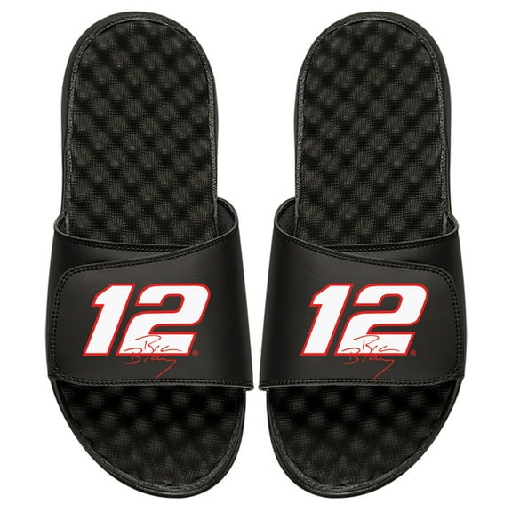 Men's ISlide Black Ryan Blaney NASCAR Driver Name & Number Slide Sandals