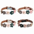 thumbnail image 5 of Fashion Pet Cat Dog Collar Bow Tie With Flower Design - Adjustable leatherCollar for Cats Puppy Small Dog, 5 of 8