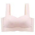 thumbnail image 3 of Bxsruta Wireless Bras for Women, Women's Seamless Underwear with Large Chest and Small Fold Paired with Non Steel Rims Sagging Plus Size Full Cup Sports Bra, Pink, 3 of 4