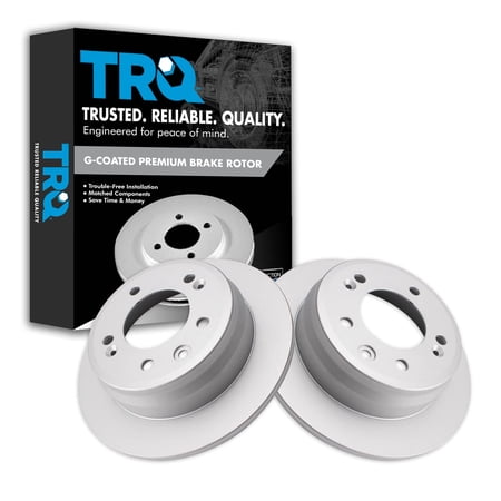 TRQ Rear Brake Rotors Set Solid Premium G-Coated Fits Select 2010-2015 Hyundai Tucson 2011-2016 Kia Sportage