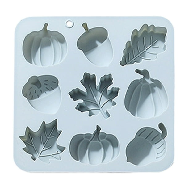 Moldes para hornear de silicona premium Matsuzay para temas otoñales Forma de calabaza y hoja de arce ancha Azul
