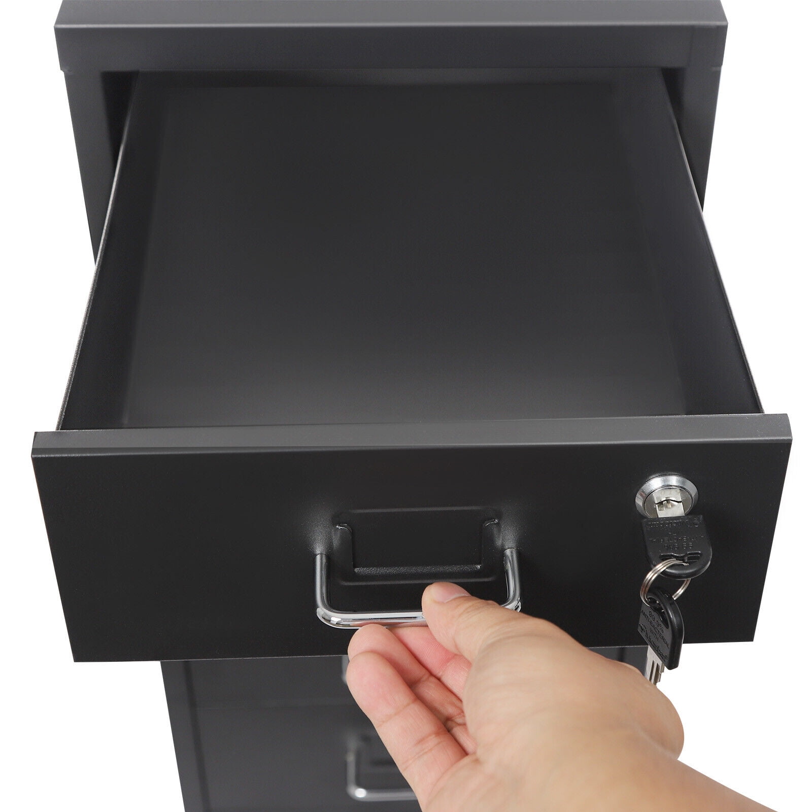 Cold-rolled Steel Vertical File Cabinet, Black Metal File Cabinet with Lock, Filing Cabinet