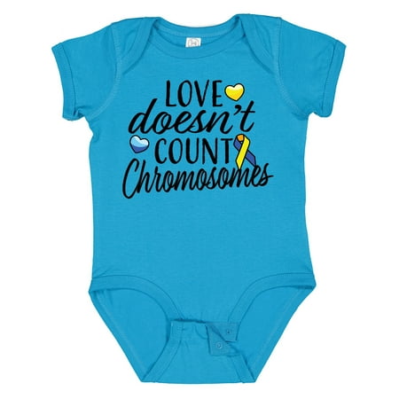 

Inktastic Love Doesnt Count Chromosomes with Yellow and Blue Ribbon Gift Baby Boy or Baby Girl Bodysuit