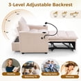 thumbnail image 5 of Ebello 3-in-1 Sleeper Sofa Bed, Corduroy Convertible Pullout Futon Couch with Adjustable Backrest, Phone Holders & USB Ports for Apartment, Small Space, 1-Seat(Beige), 5 of 11