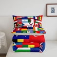 thumbnail image 5 of Manfei Country Flag Patchwork Twin Comforter Sets,Global Nation Bedding Set,Multicolor,Light Gray Reversible,2-Piece,1 Comforter and 1 Pillowcase, 5 of 7