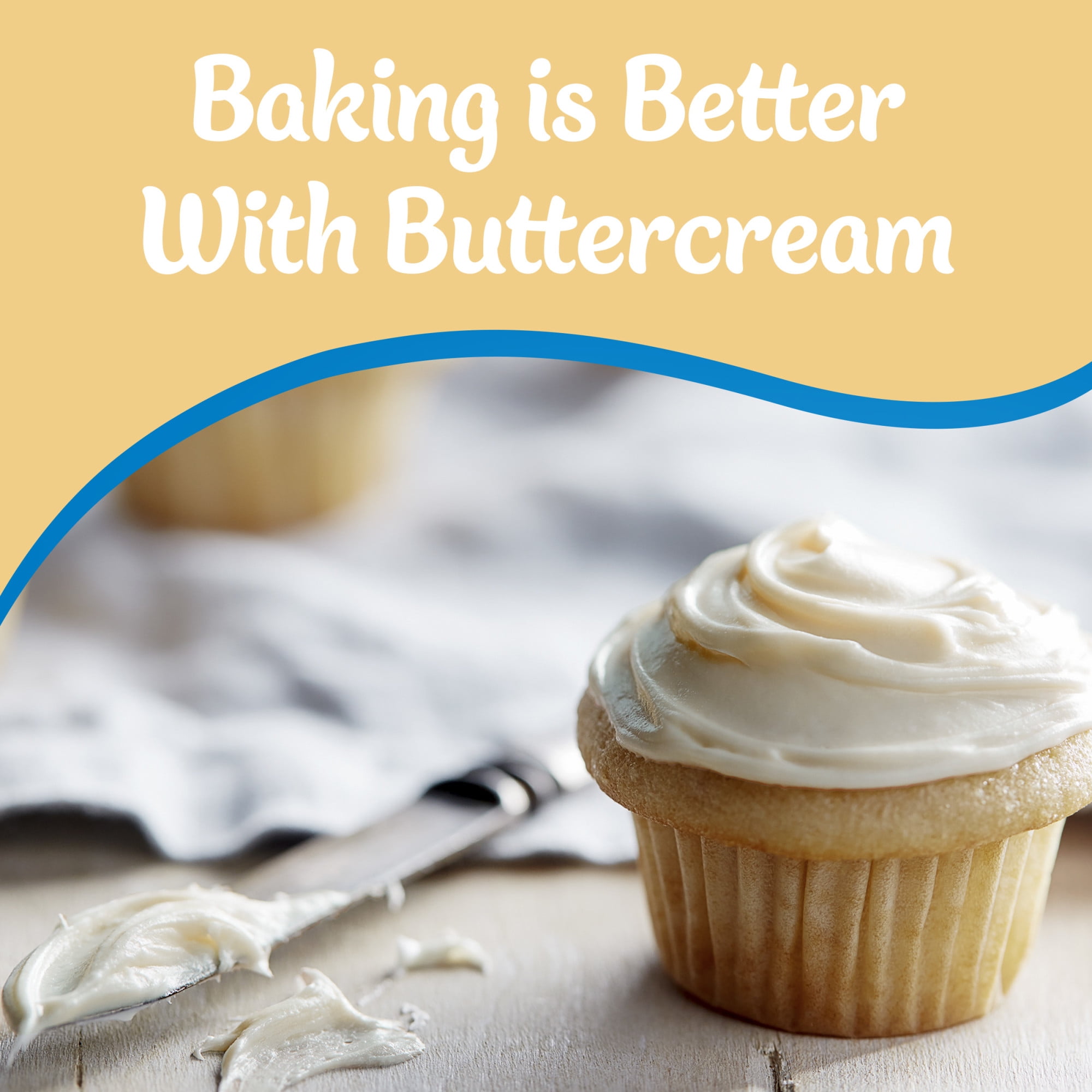 (3 pack) Pillsbury Whipped Buttercream Frosting, 12 oz Tub