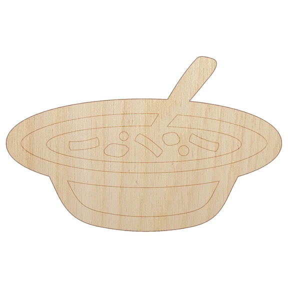 Bowl of Soup Wood Shape Unfinished Piece Cutout Craft DIY Projects - 4.70 Inch Size - 1/8 Inch Thick