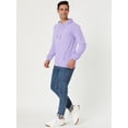 thumbnail image 4 of Sudadera con capucha para hombre, manga larga, con cordón sólido y bolsillo Morado claro S, 4 of 6