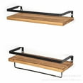 thumbnail image 3 of Floating Shelves Wall Mounted Wood Shelves Set of 2, 3 of 4