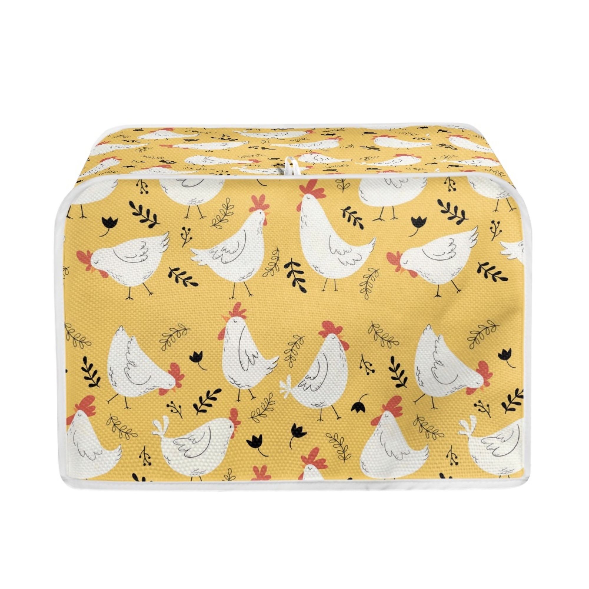 NETILGEN Cute Little Chicken Image with 4 Slice Toaster Cover Stain