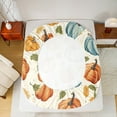 thumbnail image 5 of Manfei Autumn Harvest Pumpkin Queen Sheet Sets,Happy Halloween Flat Sheet,Orange Maple Leaves Queen Fitted Sheet,Microfiber Room Decorative,4-Piece, 5 of 7
