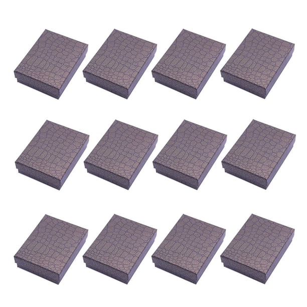 Paquete de 12 cajas de joyería cajas de cartón para juego de joyas con esponja en el interior, joyería Negro Yuyangstore Cajas de cartón para joyas