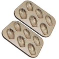 thumbnail image 1 of 2 Pack Madeleine Mold Cake Pan, Non-Stick Heavy Duty Shell Madeline Bakeware for Oven Baking (Champagne Gold), 1 of 5