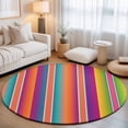 thumbnail image 2 of Round Area Rugs 6Ft, Mexican Style Non-Slip Washable Circle Rugs Carpet, Colorful Mexico Stripes Orange Purple Indoor Outdoor Rug Floor Mats Throw Runner for Bedroom Living Room Bathroom, 2 of 8