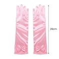 thumbnail image 7 of Yesbay 1 Pair Children Performance Gloves Faux Pearl Bow Decor Full Fingers Satin Flower Girls Gloves Princess Style Cosplay Gloves, 7 of 7