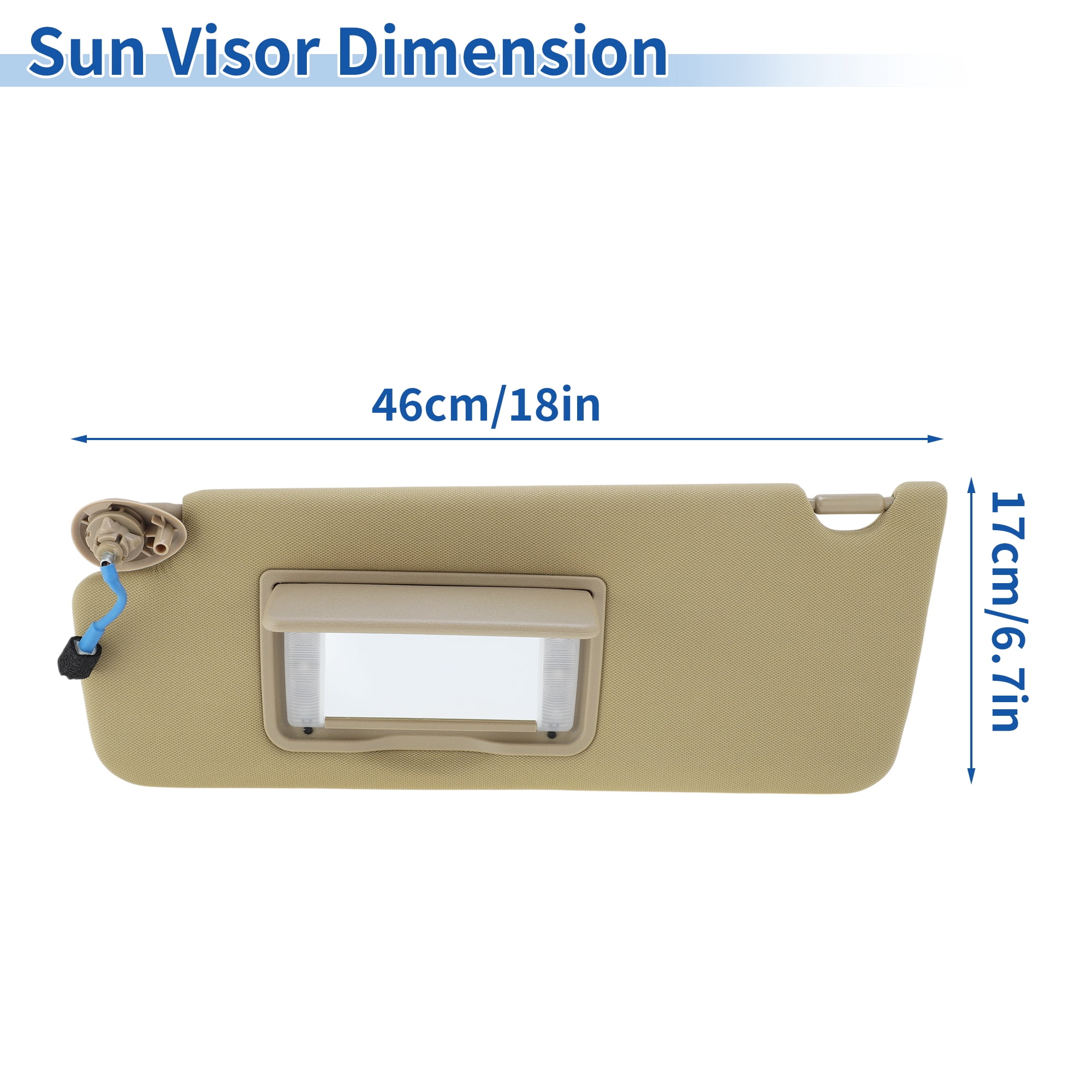 Unique Bargains Left Driver Side Sun Visor for Honda Pilot 2009 to 2015 Beige