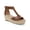 Brown, variant on Womens Brown 1" Platform Cushioned T-Strap Goring Caylaa Open Toe Wedge Espadrille Shoes 11 M