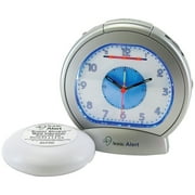 Sonic Alert – Sonic Boom Analog Alarm Clock with White Bed Shaker – Silver