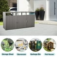 thumbnail image 5 of Outdoor Storage Shed Garbage Bin Shed Stores 3 Trash Cans Metal Outdoor Bin Shed for Garbage Storage,Stainless Galvanized Steel, Bin Shed for Garden Yard Lawn,Grey,Garden Storage Shed, 5 of 10