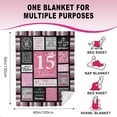 thumbnail image 5 of 15 Quinceanera Gifts Blanket, Gifts for 15 Year Old Girls, 15 Year Old Girl Gifts for Birthday, 15th Birthday Gifts for Teen Girls, 15th Birthday Decorations for Girls 40"x50", 5 of 6