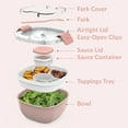 thumbnail image 6 of Bentgo Salad Container - 6.75 cup Bowl with 4-Compartment Toppings Tray, Dressing Container, Reusable Fork, BPA-Free Lunch Box for Meal Prep & Food Storage; Removable Bento Tray (Blush Marble), 6 of 8