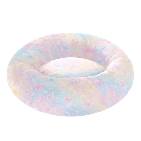 Pet Bed Pet Mat Cozy Removable & Washable Comfort For Cats And Dogs Dreamy Pink Blue Ribbon Print