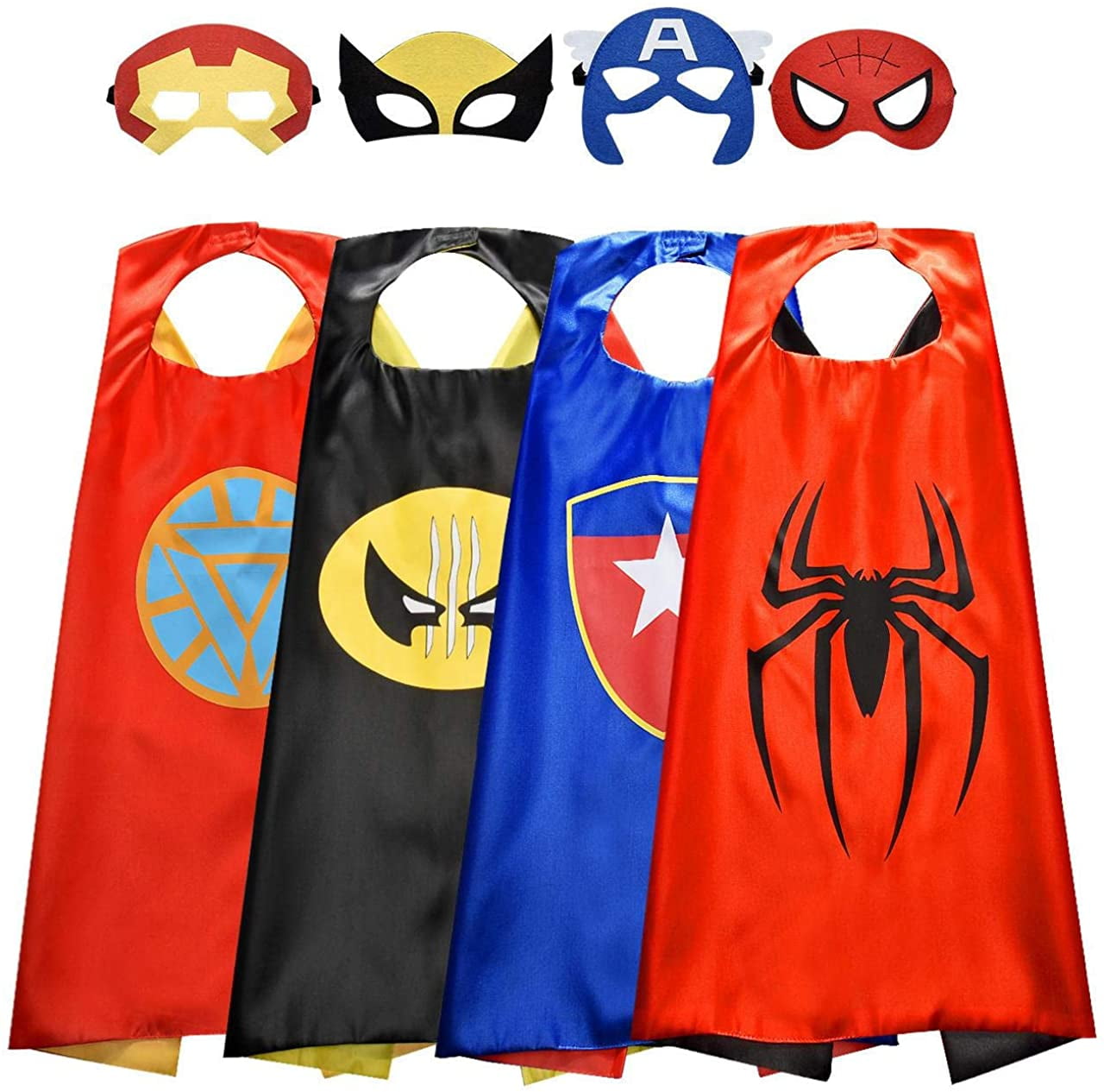 COTATERO Kids Dress Up Superhero Capes Sets & Slap Bracelets for Girl Children Costumes Halloween Birthday Gifts Party 